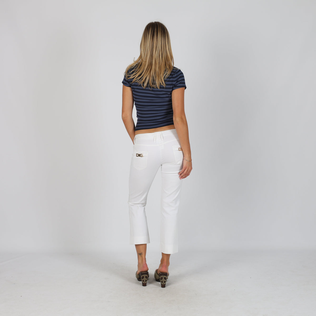 White Y2K Dolce & Gabbana Capri Trouser (S)