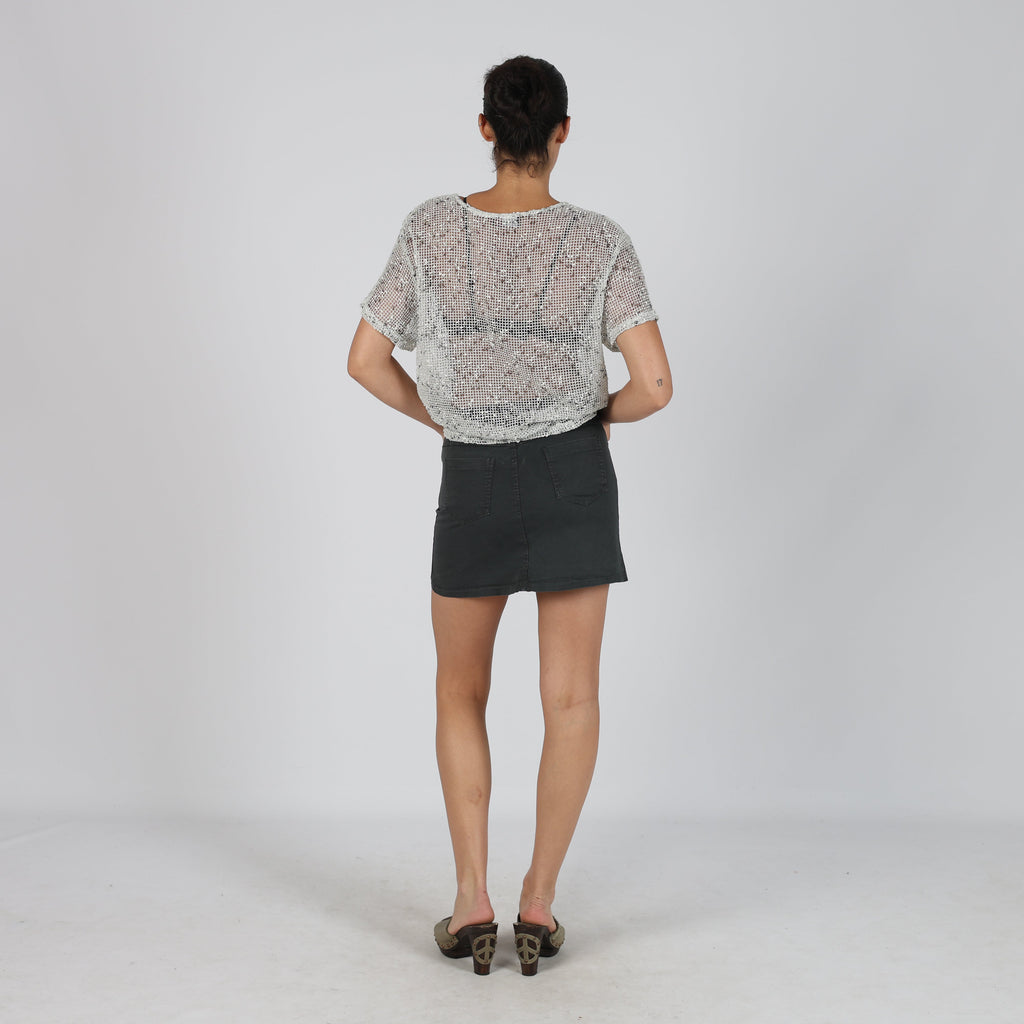 Charcoal Grey Y2K Chic&Pop Woven Mini Skirt (XS)