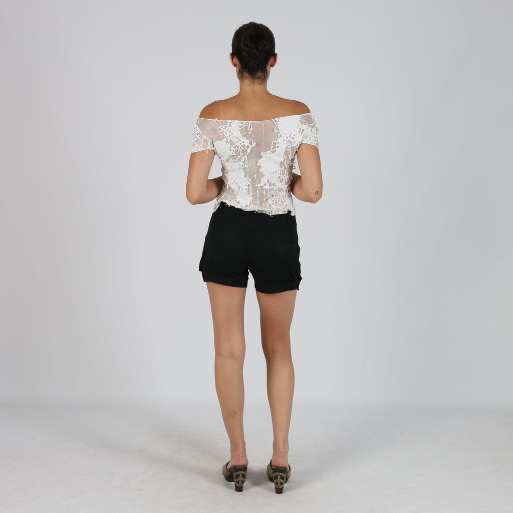 Black Y2K Made in Italy Woven Shorts (6)