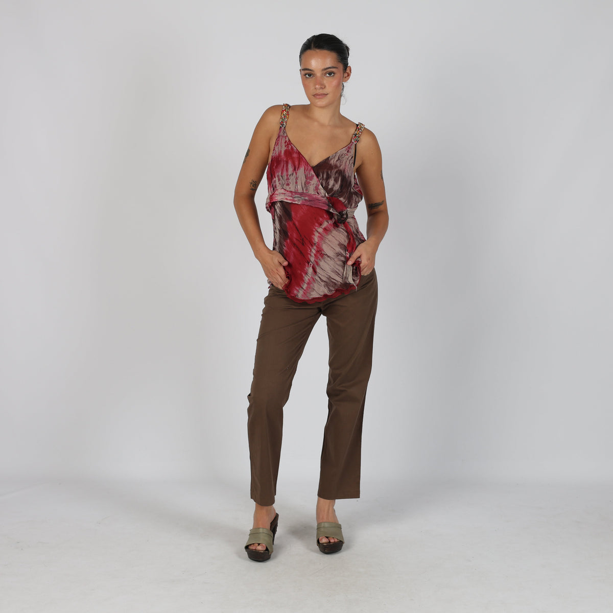 Brown Y2K Gianfranco Ferre Woven Trousers (S)
