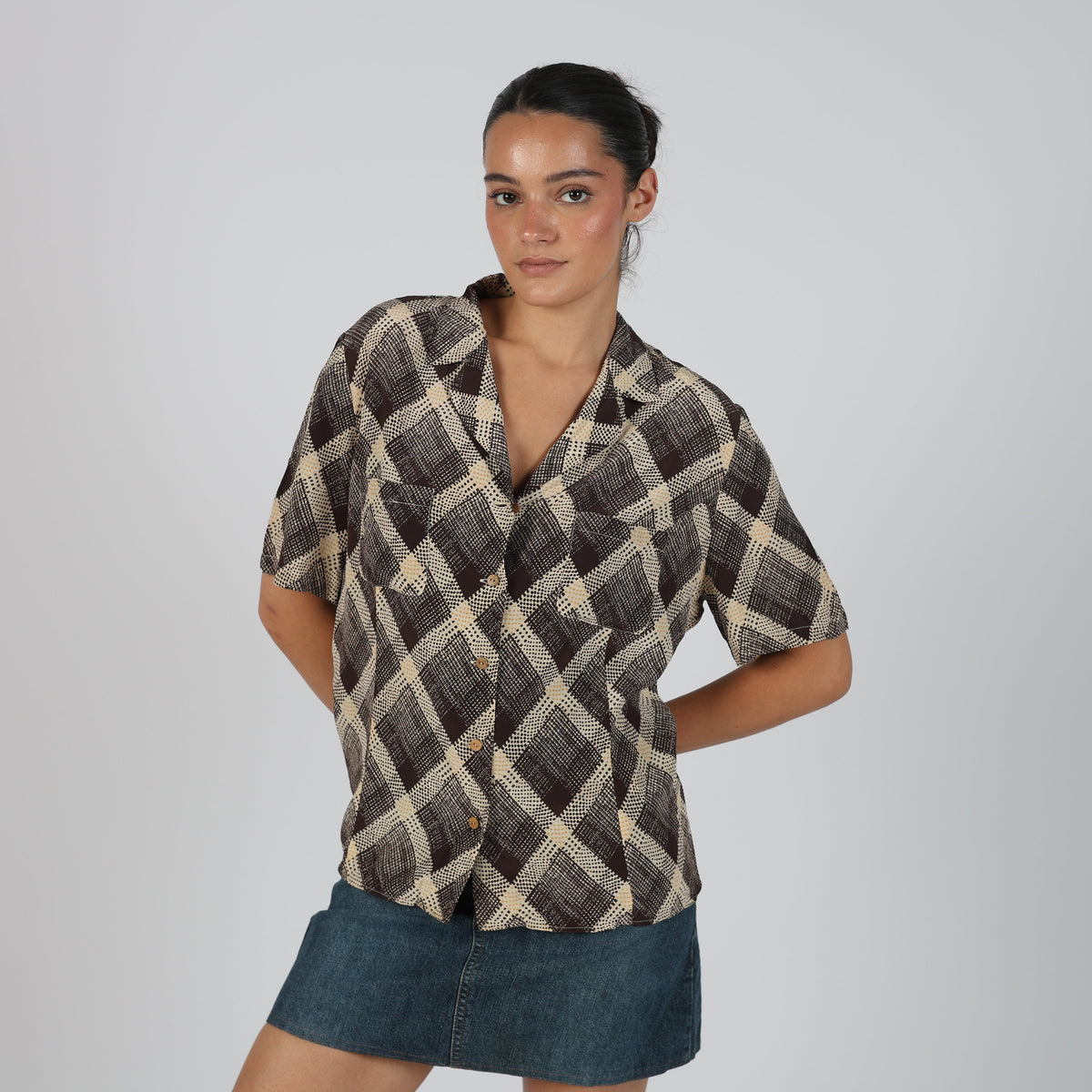 Brown Y2K Elekta Blouse (L)