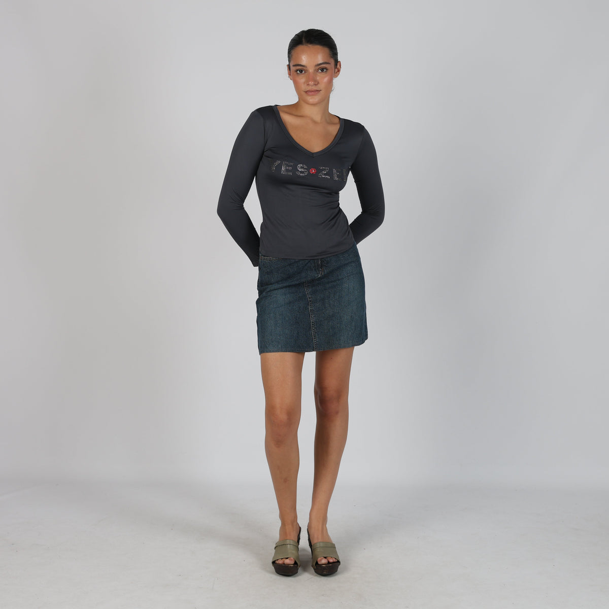 Blue Y2K Onyx Denim Mini Skirt (XS)