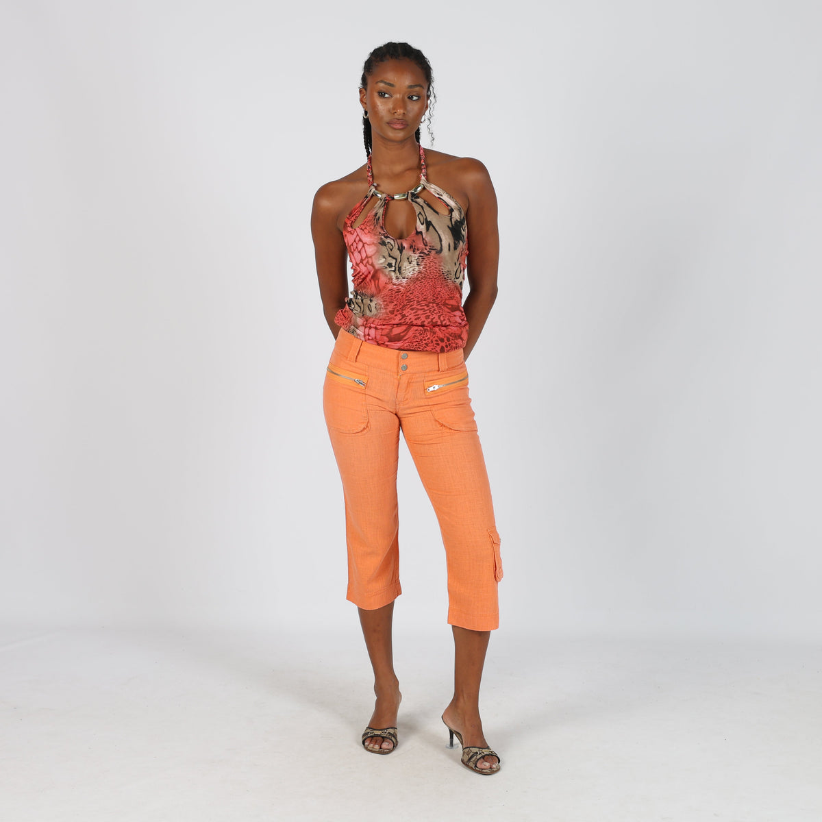 Orange Y2K Made in Italy Capri Trouser (XS)