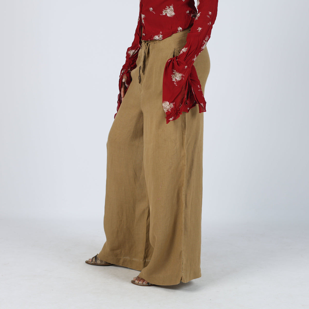 Brown Y2K Brigatti Woven Trousers (S)