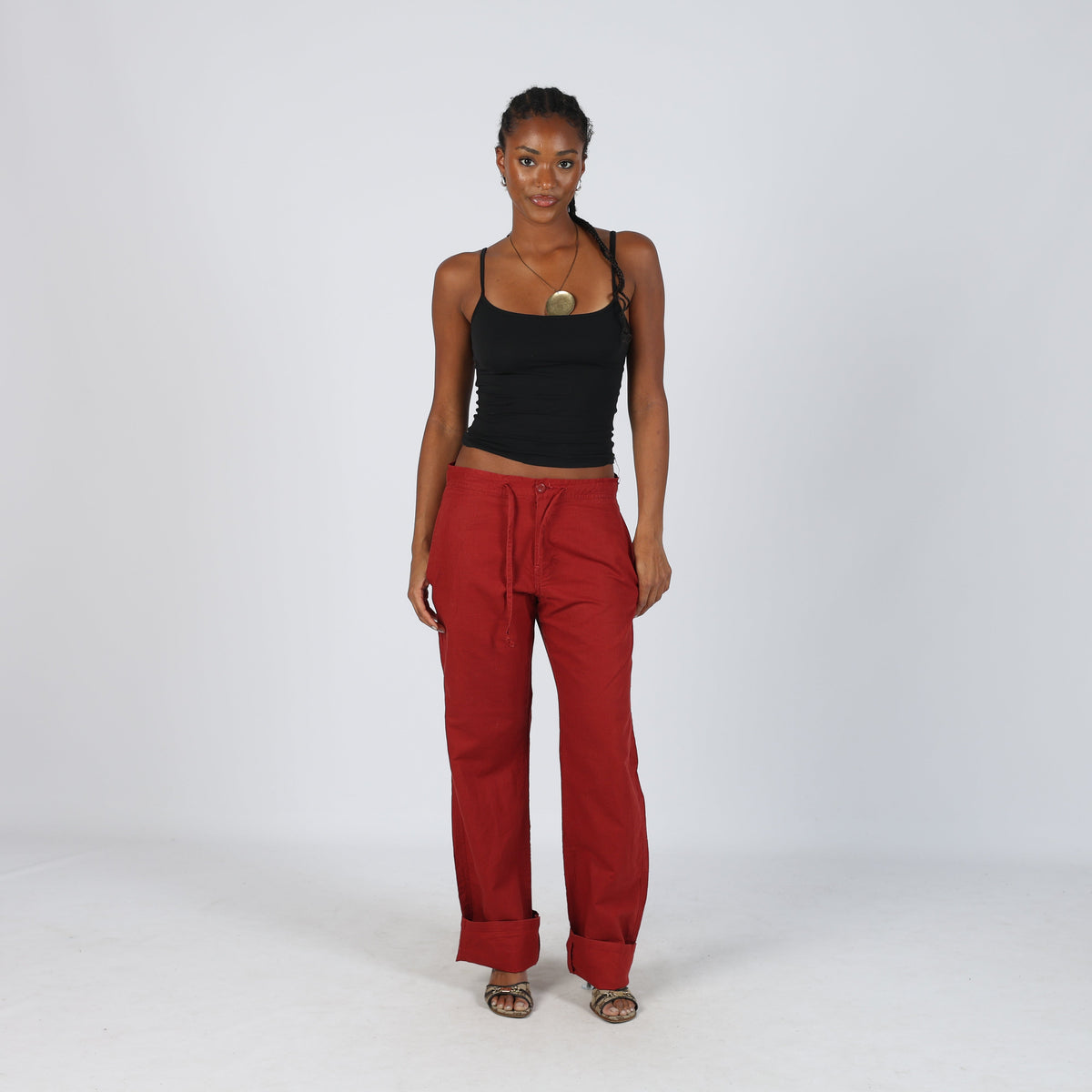 Orange Y2K Rifle Jeans Woven Trousers (S)
