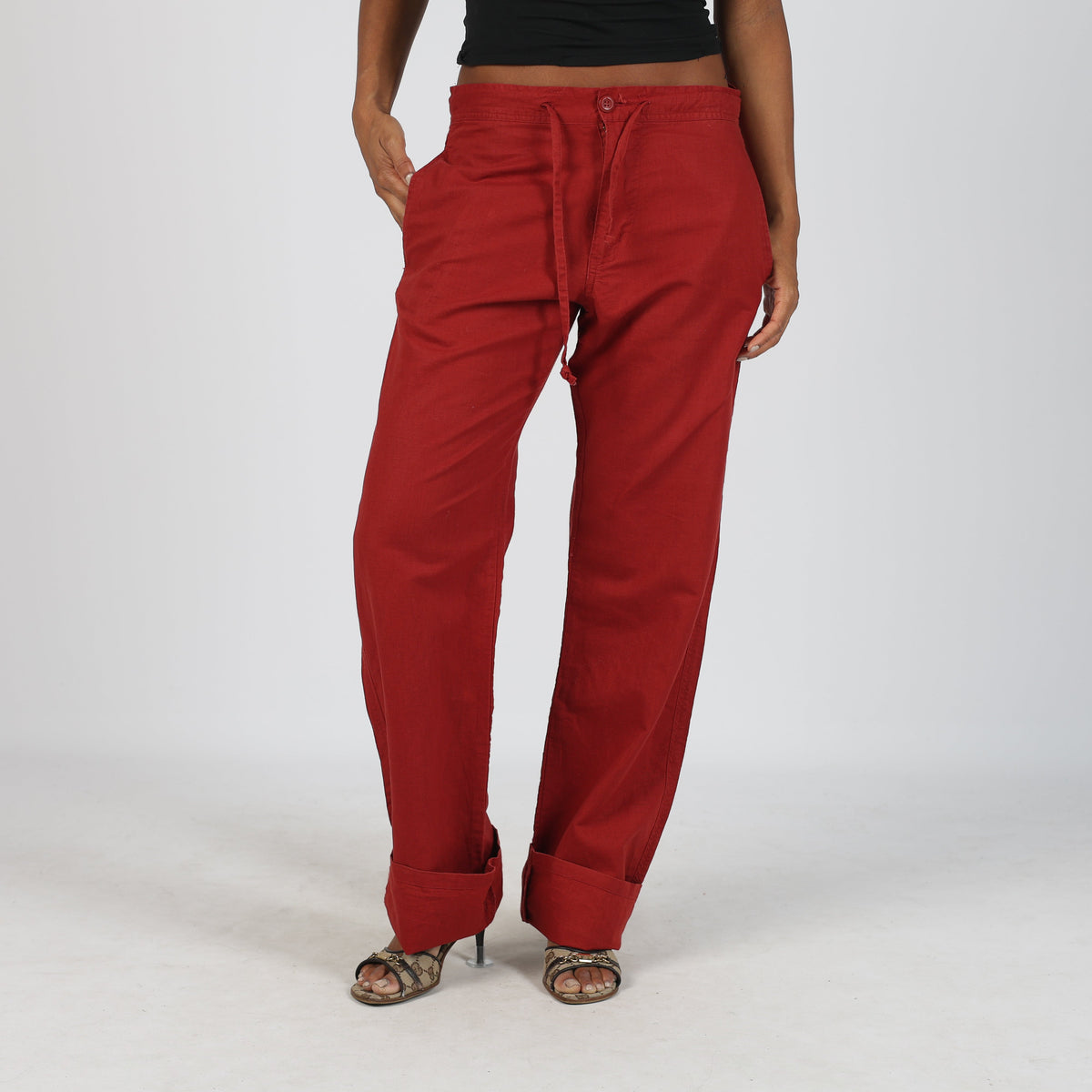 Orange Y2K Rifle Jeans Woven Trousers (S)