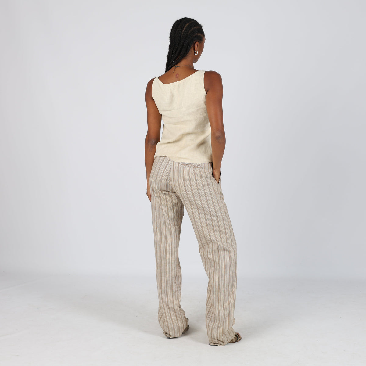 Brown 90s Made in Italy Woven Trousers (S)