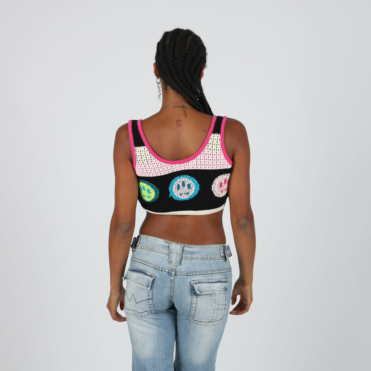 Black Y2K Barrow Knitted Top (S)