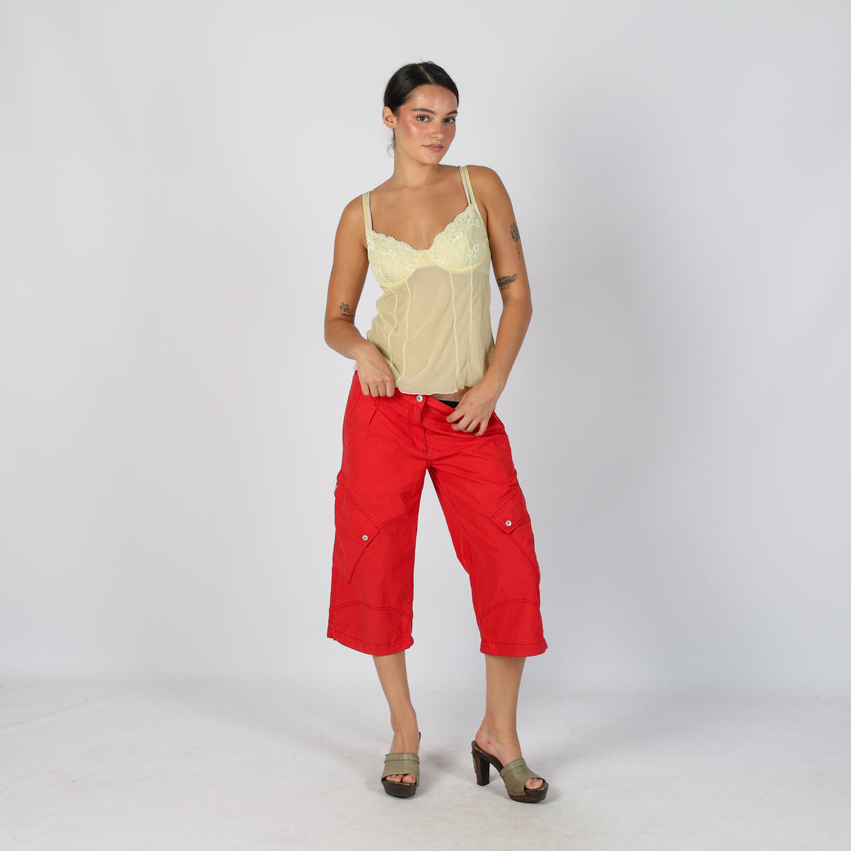 Red Y2K Sergio Tacchini Cargo Pants (S)