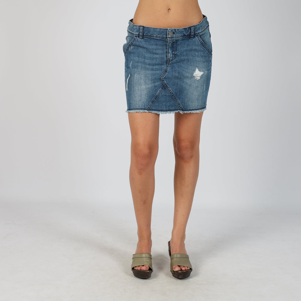 Blue Y2K United Colors of Benetton Denim Mini Skirt (S)