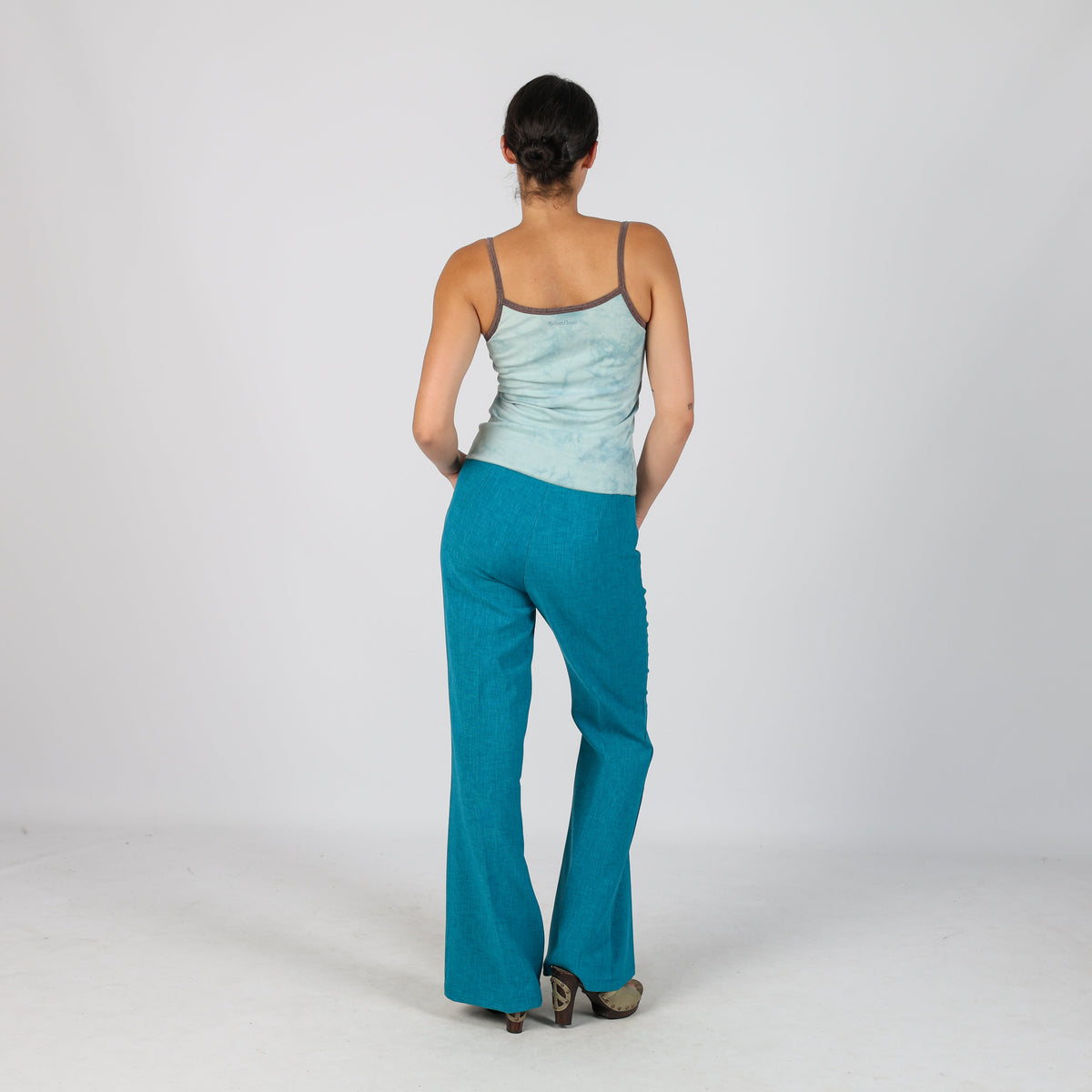 Turquoise Y2K Made in Italy Woven Trousers (S)