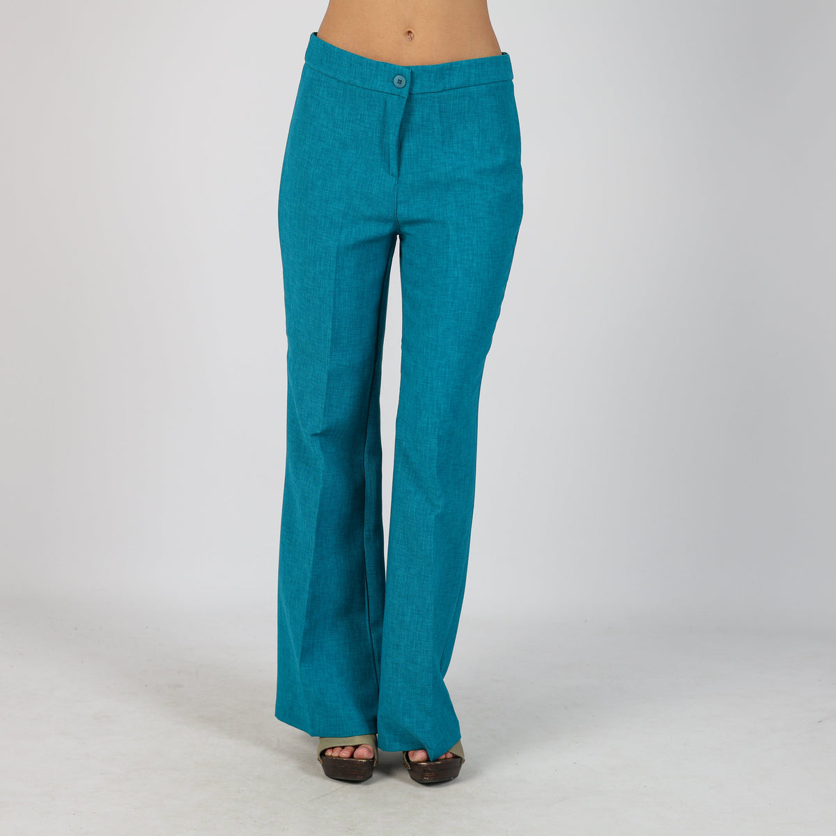 Turquoise Y2K Made in Italy Woven Trousers (S)