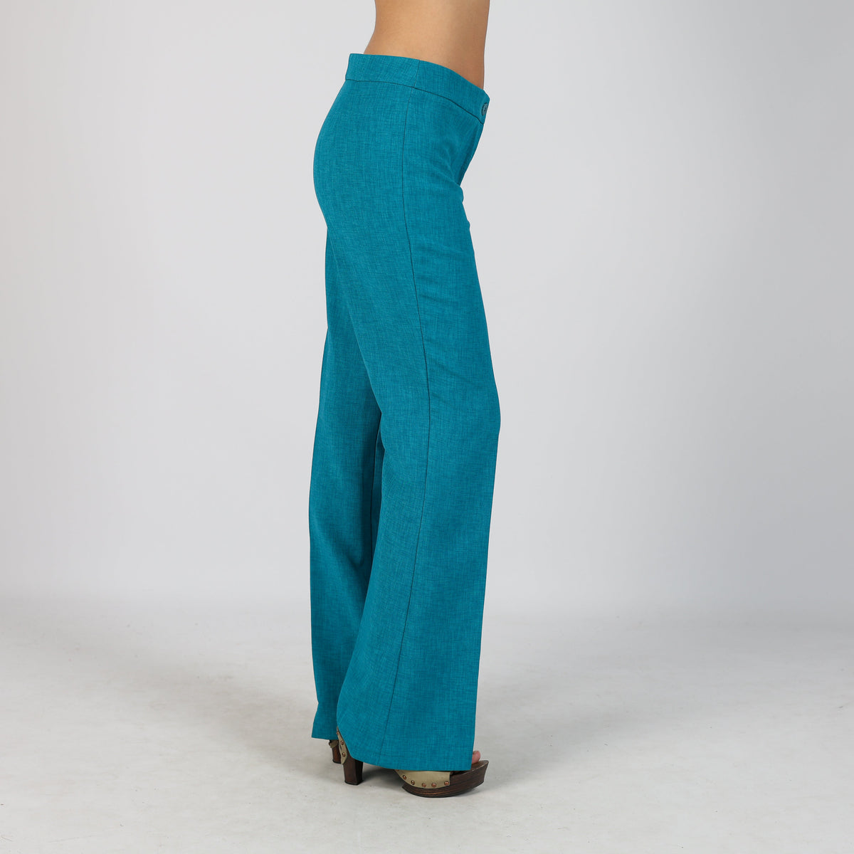 Turquoise Y2K Made in Italy Woven Trousers (S)