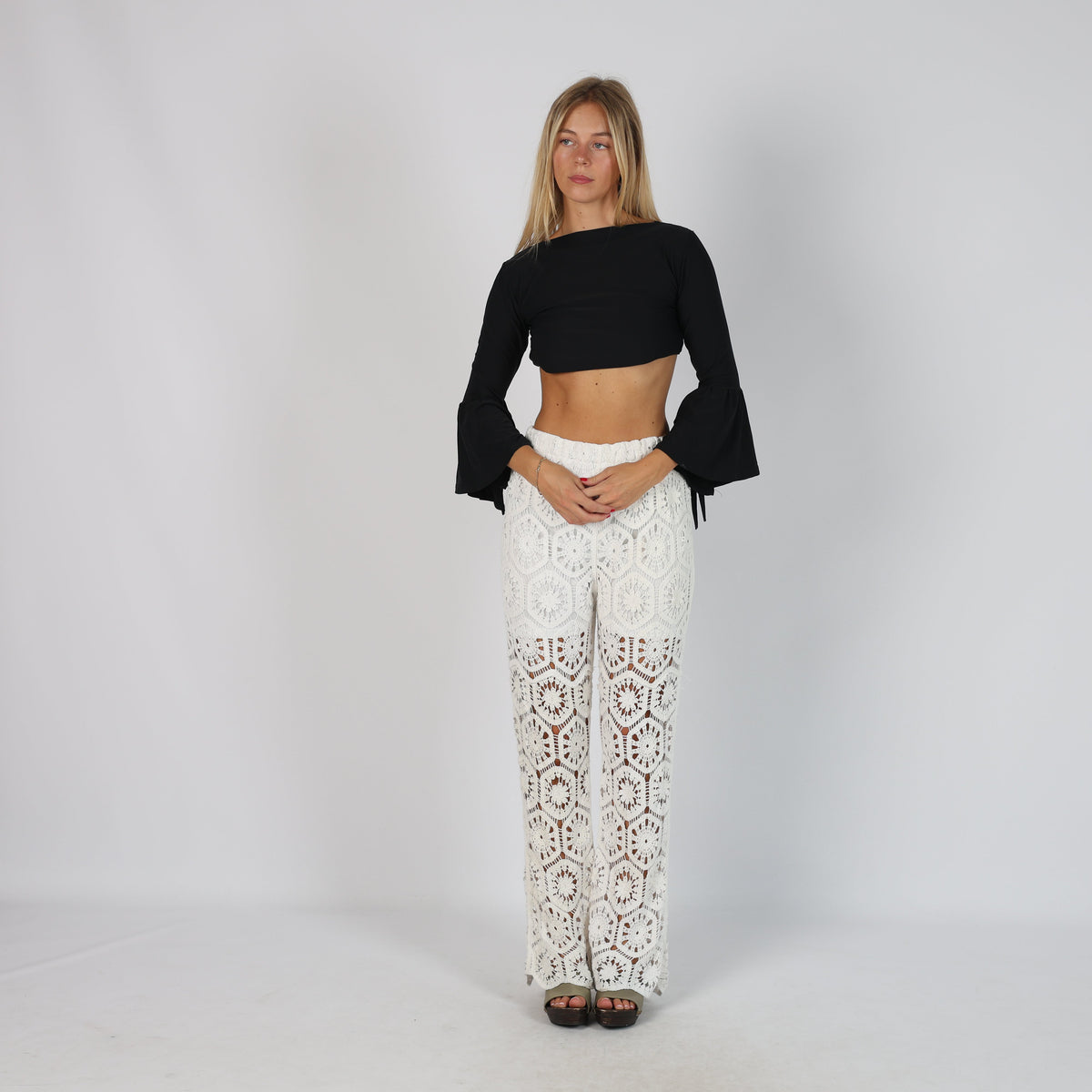 Ivory Y2K Woven Trousers (XS)