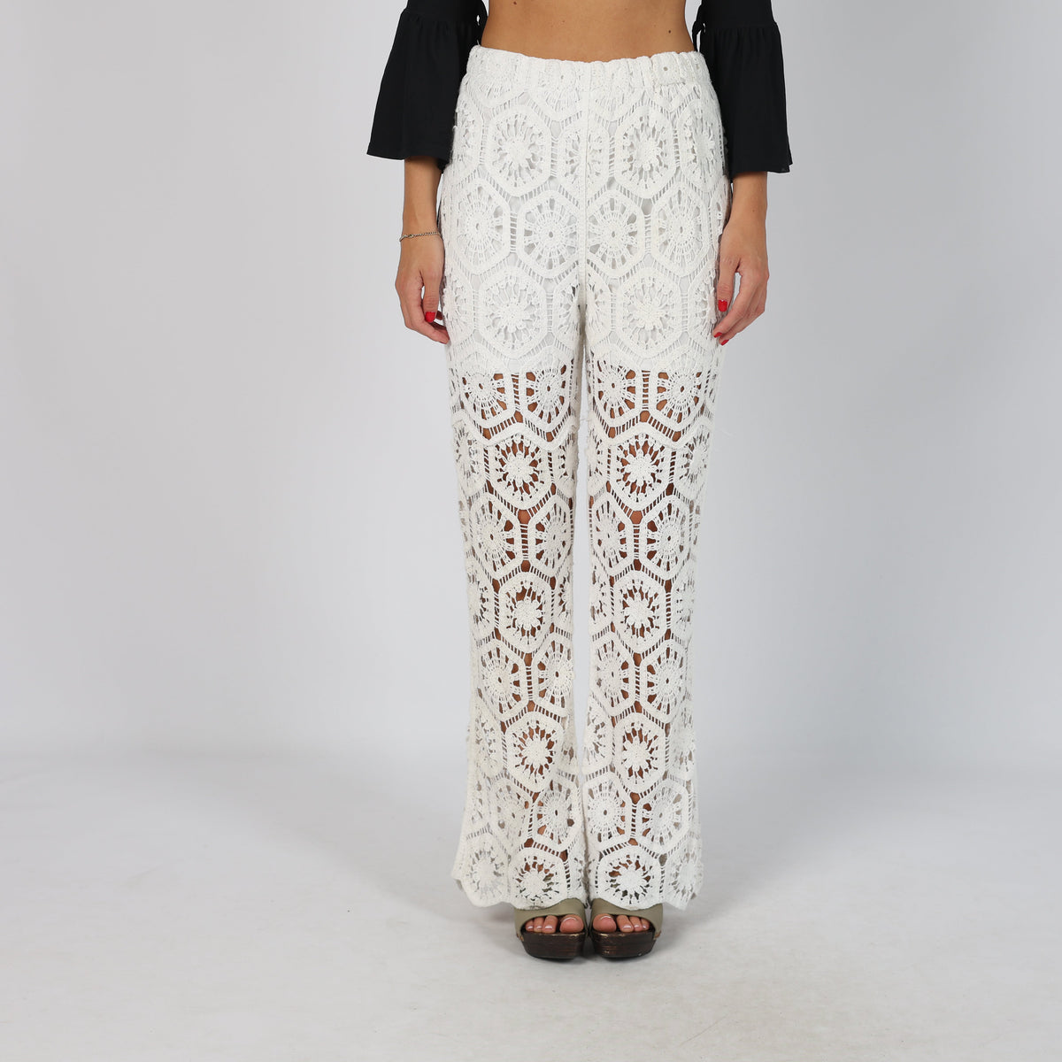 Ivory Y2K Woven Trousers (XS)