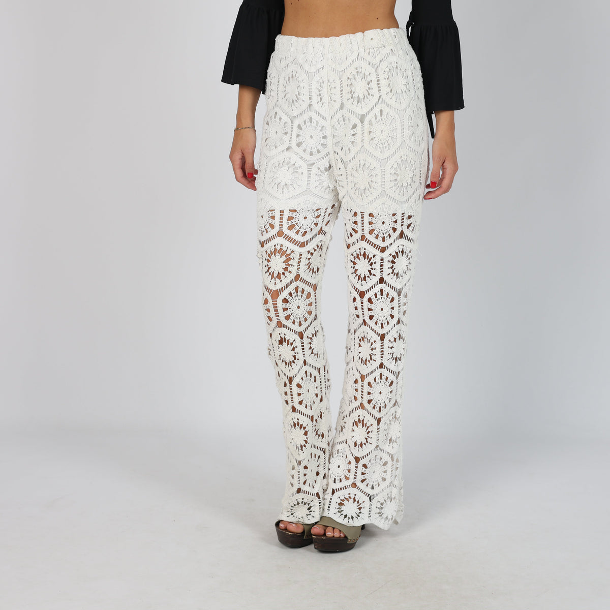 Ivory Y2K Woven Trousers (XS)