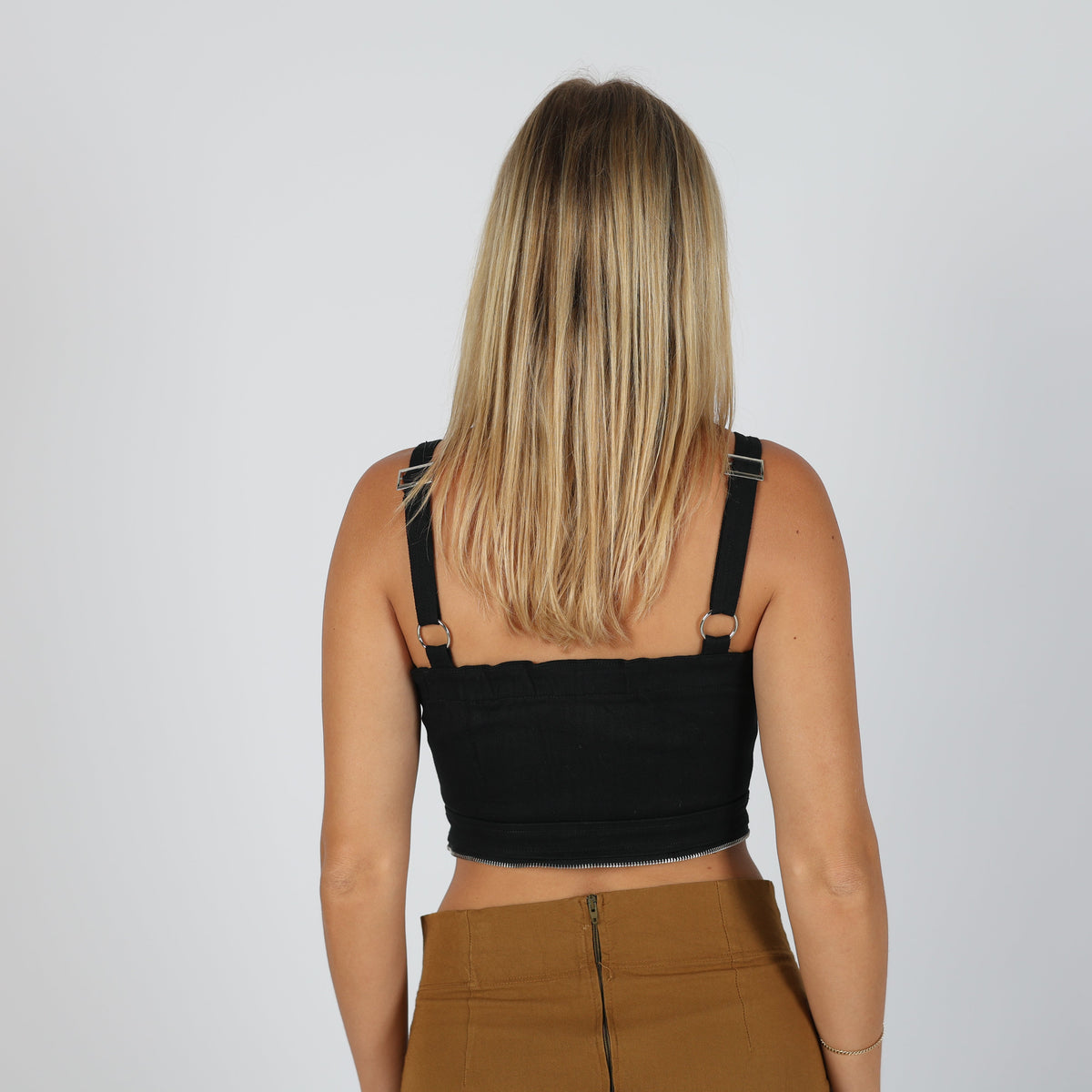 Black Y2K Denim Waistcoat (S)