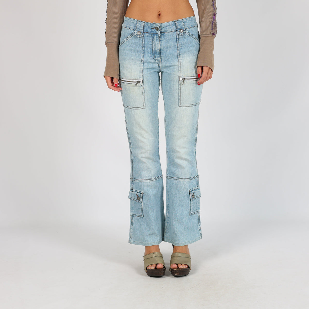 Light Blue Y2K Flare Jeans (XS)