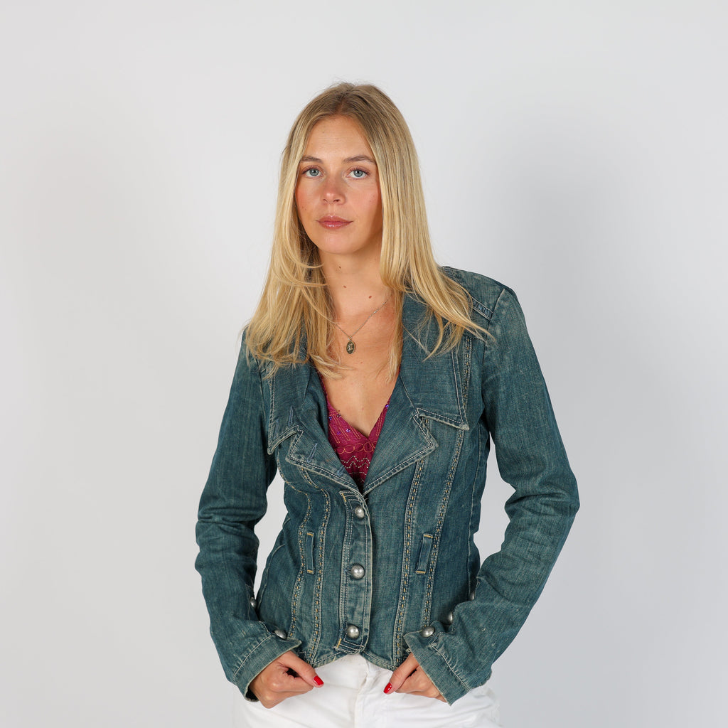 Blue Y2K Guess Denim Jacket (S)