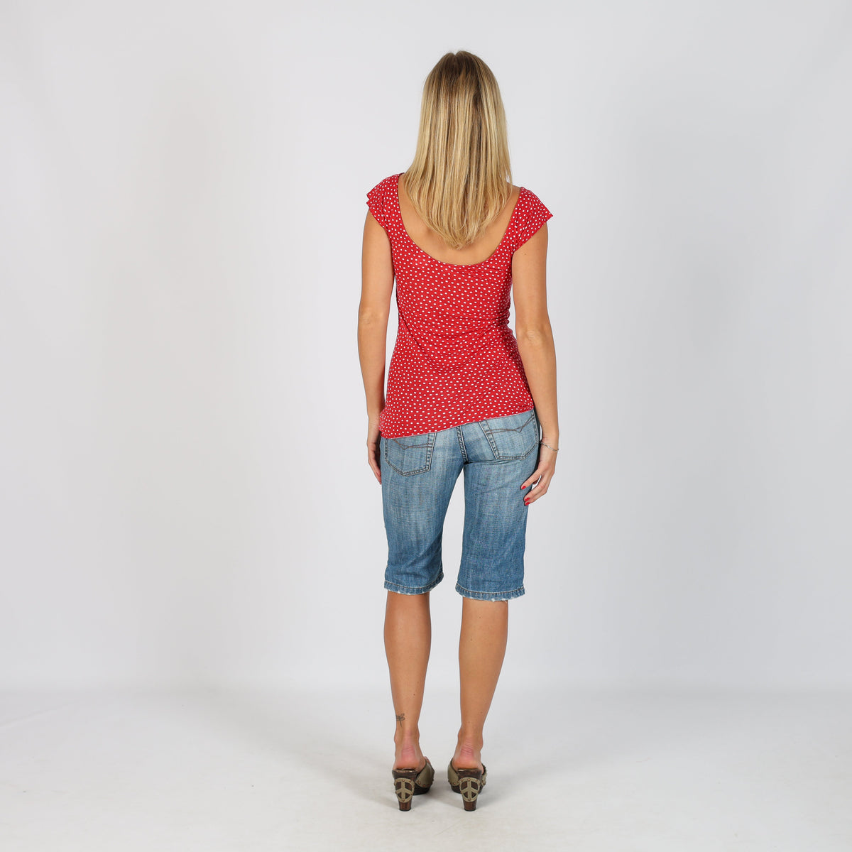 Light Blue Y2K 3/4 Jeans (S)