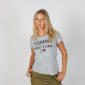 Light Grey Y2K Tommy Hilfiger T-shirt (XS)
