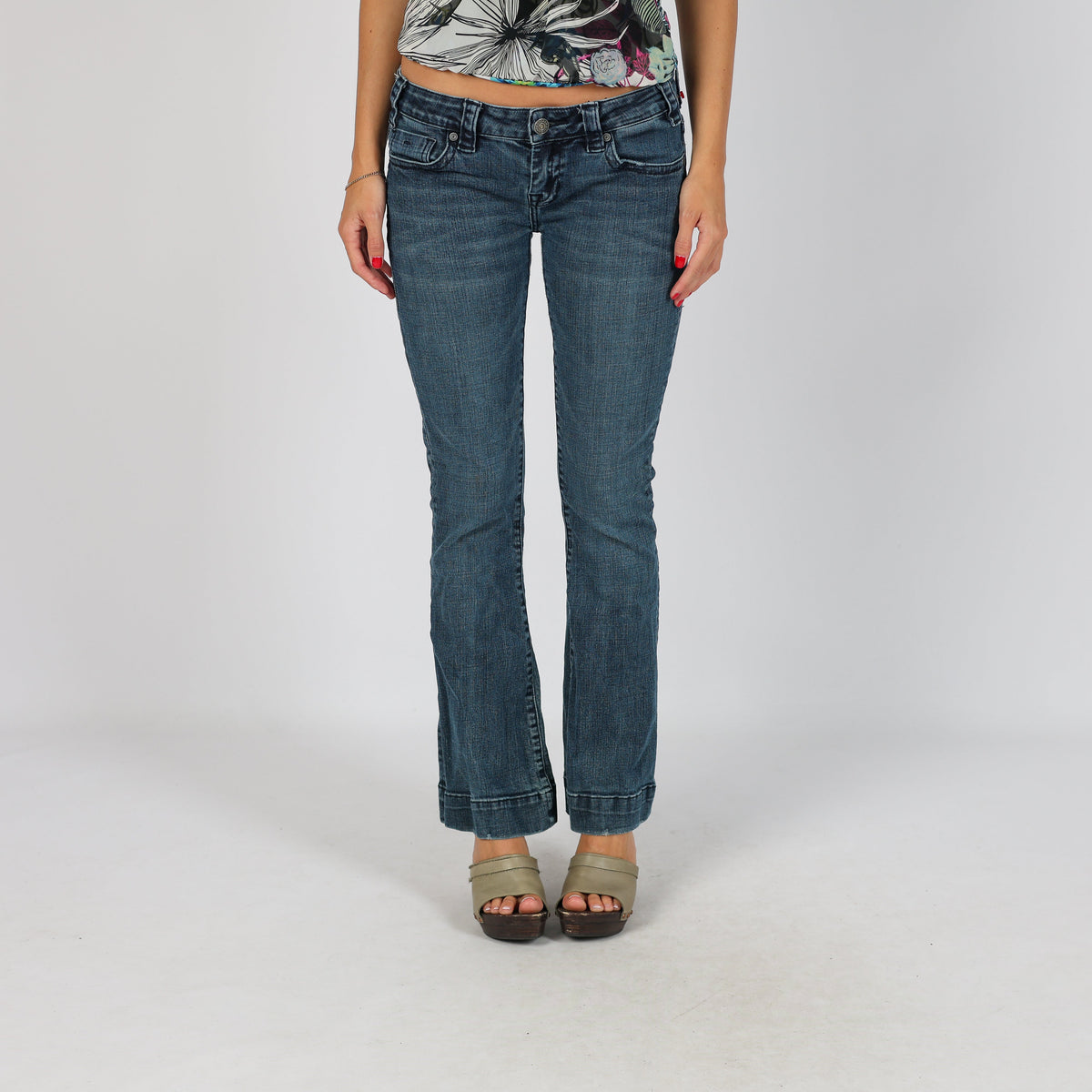 Blue Y2K Bootcut Jeans (S)