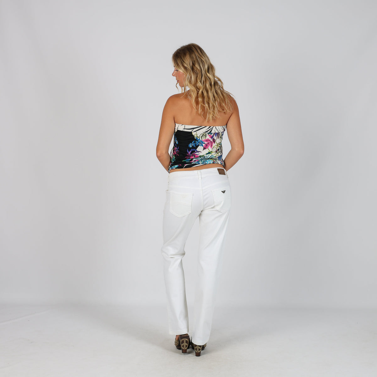 White Y2K Armani Jeans Straight Jeans (S)