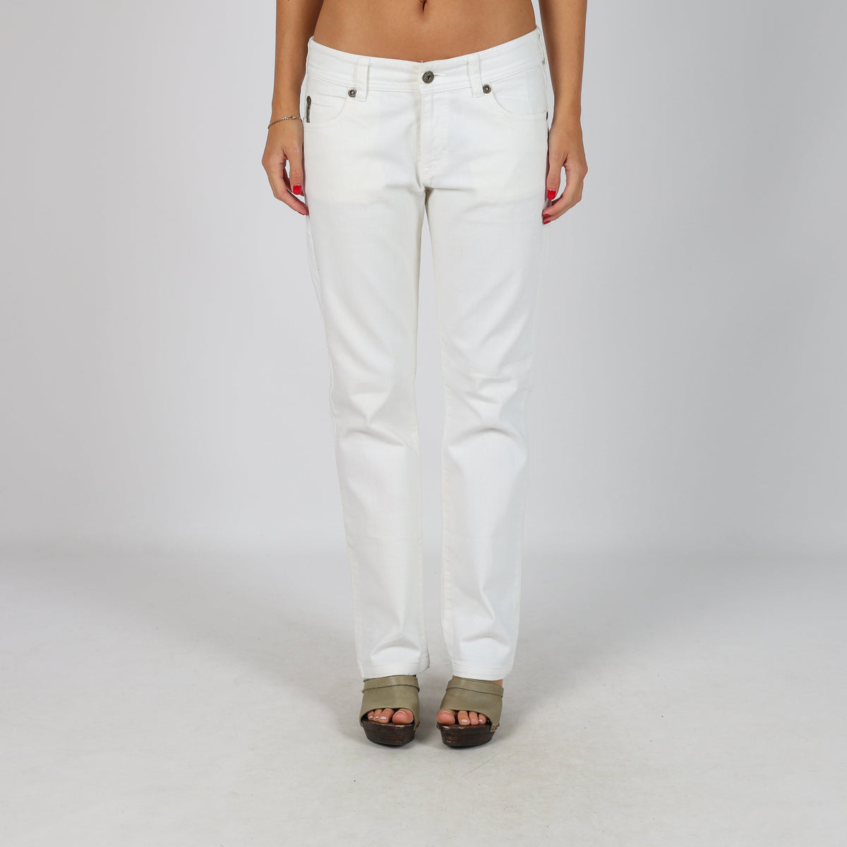 White Y2K Armani Jeans Straight Jeans (S)