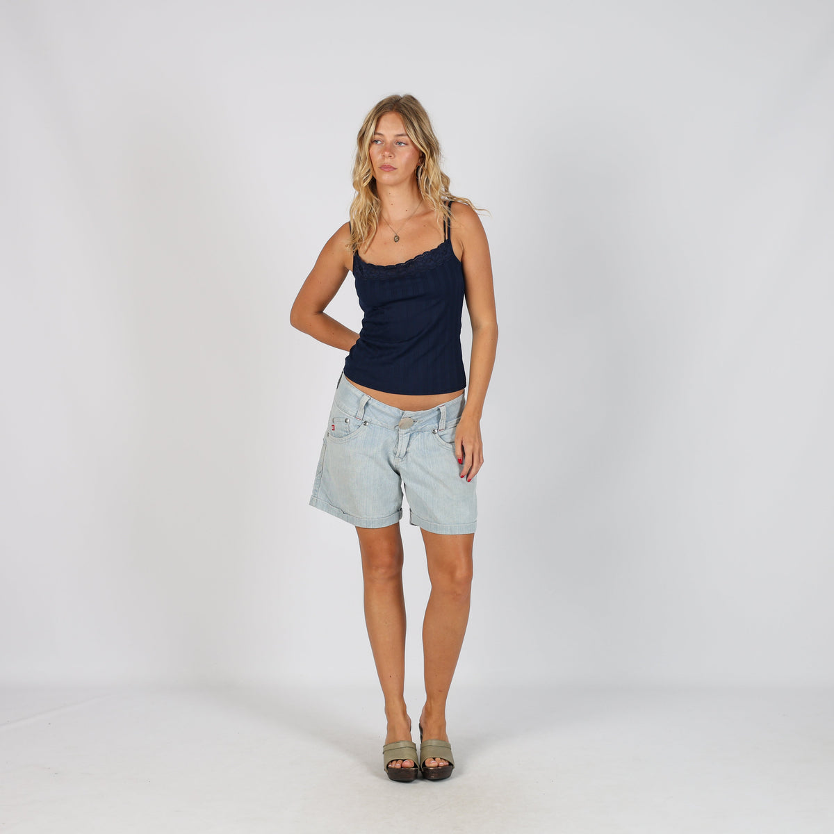 Light Blue Y2K Sex Miss Denim Shorts (M)