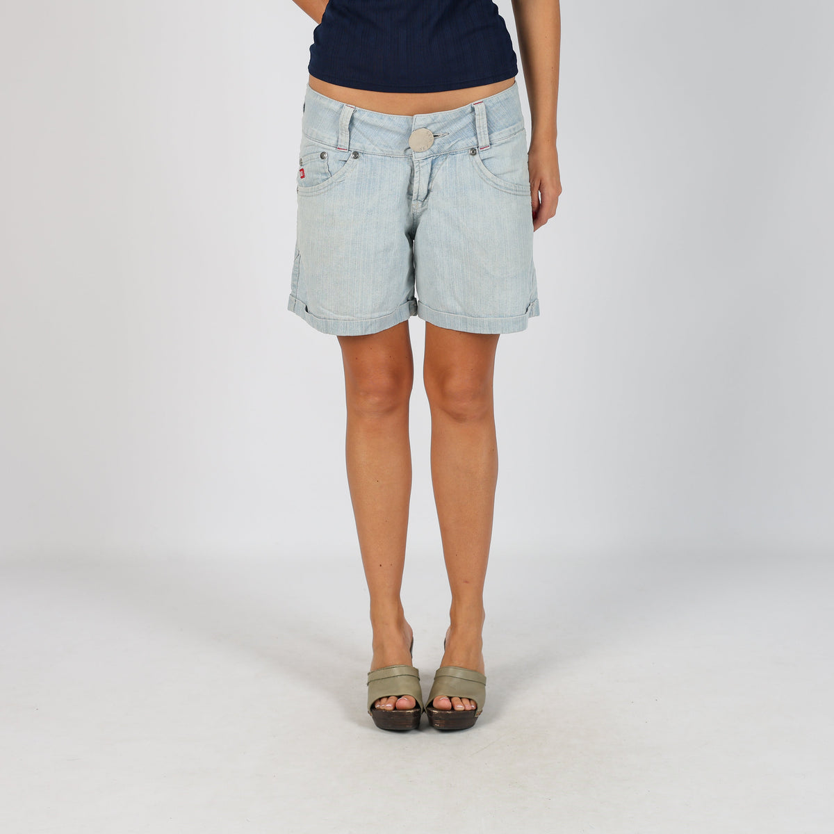 Light Blue Y2K Sex Miss Denim Shorts (M)