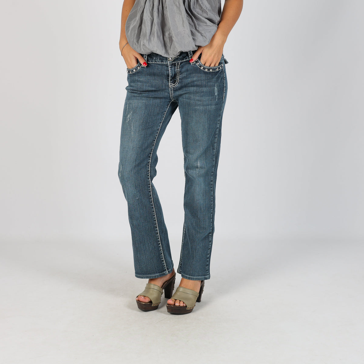Blue Y2K Straight Jeans (S)