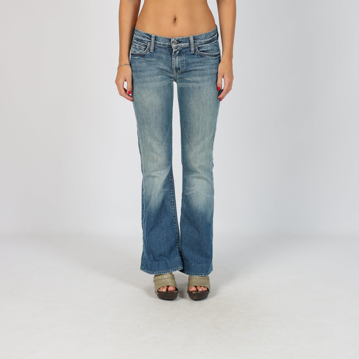 Blue Y2K For All Mankind Flare Jeans (S)