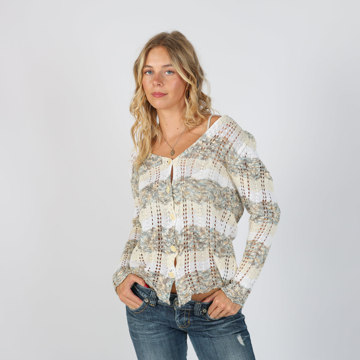 Cream Y2K Cardigan (L)