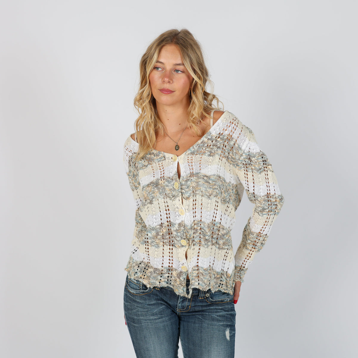Cream Y2K Cardigan (L)