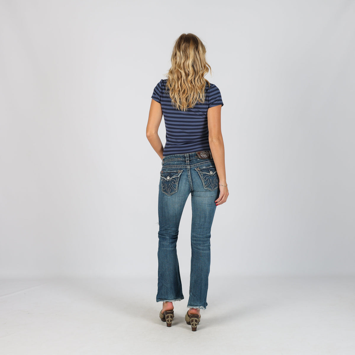 Blue Y2K Flare Jeans (XS)