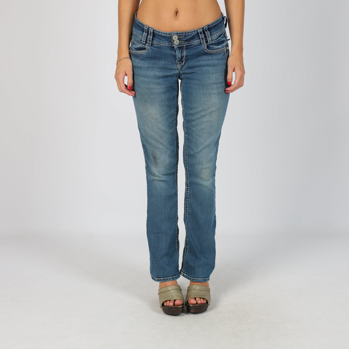 Blue Y2K Bootcut Jeans (S)