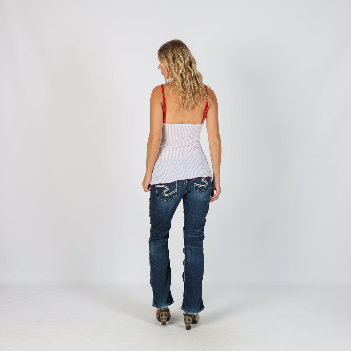 Blue Y2K Silver Bootcut Jeans (S)