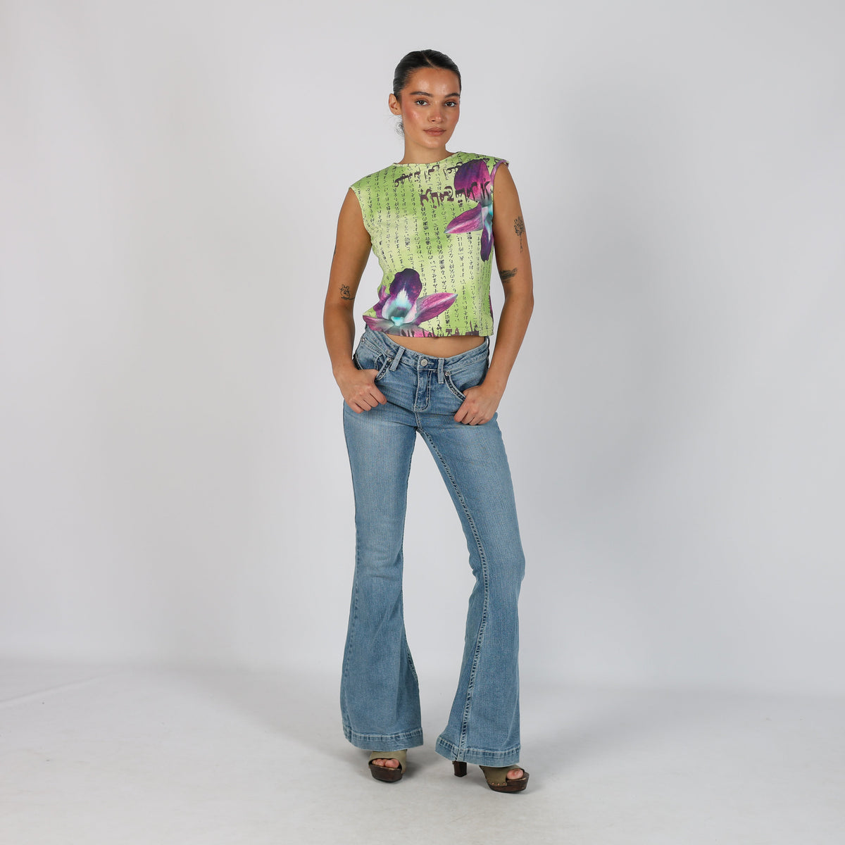 Blue Y2K Flare Jeans (S)