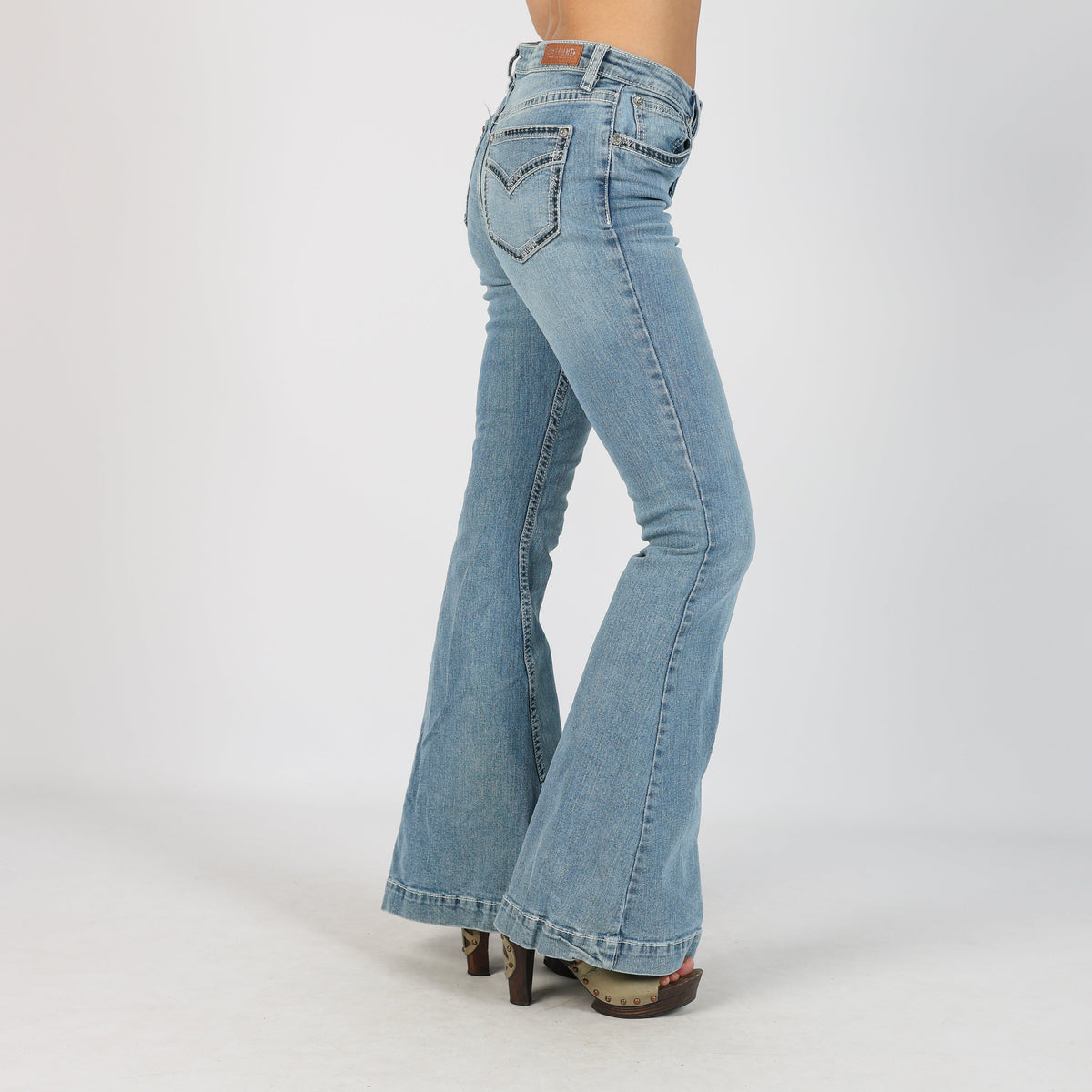 Blue Y2K Flare Jeans (S)
