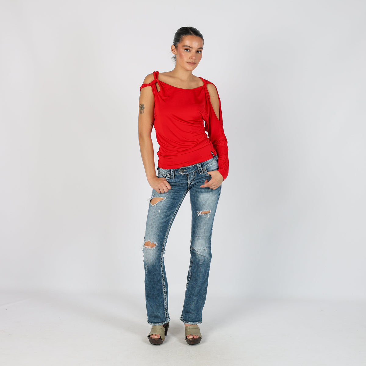 Blue Y2K Silver Bootcut Jeans (XS)