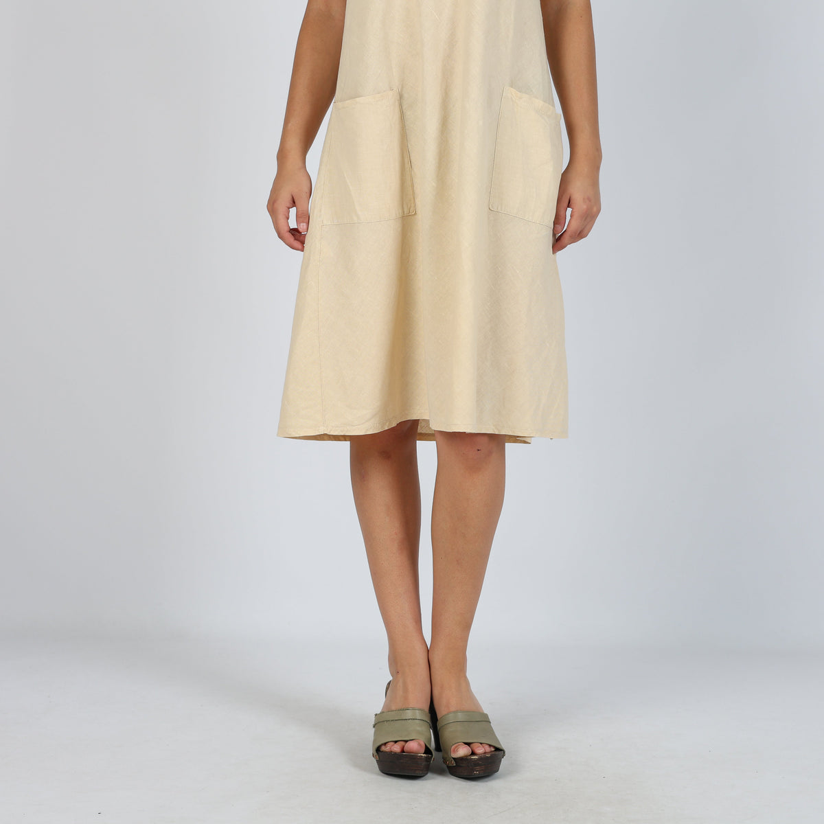 Cream Y2K Woven Midi Dress (M)