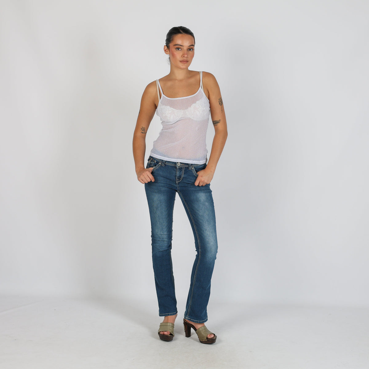 Blue Y2K Straight Jeans (XS)