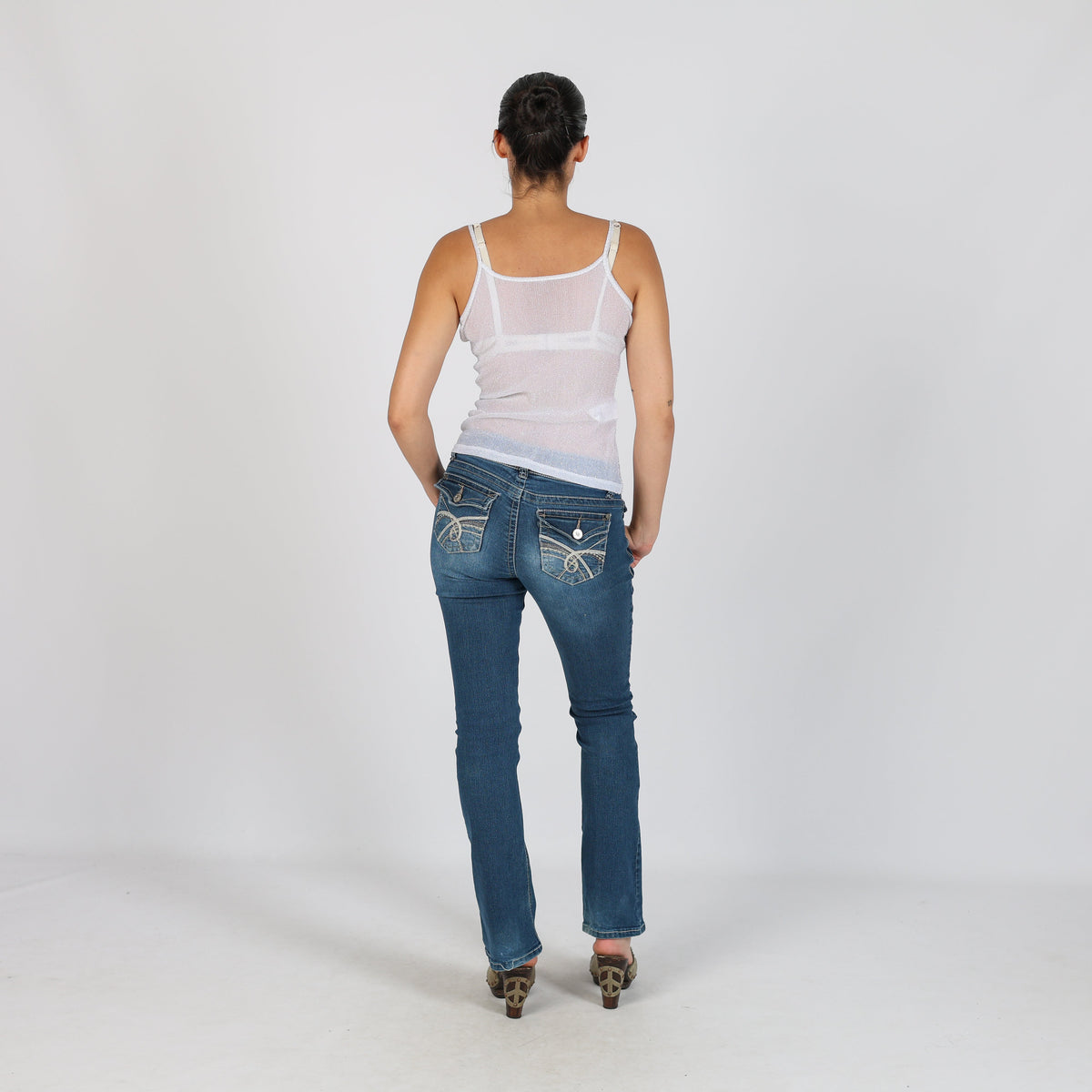 Blue Y2K Straight Jeans (XS)