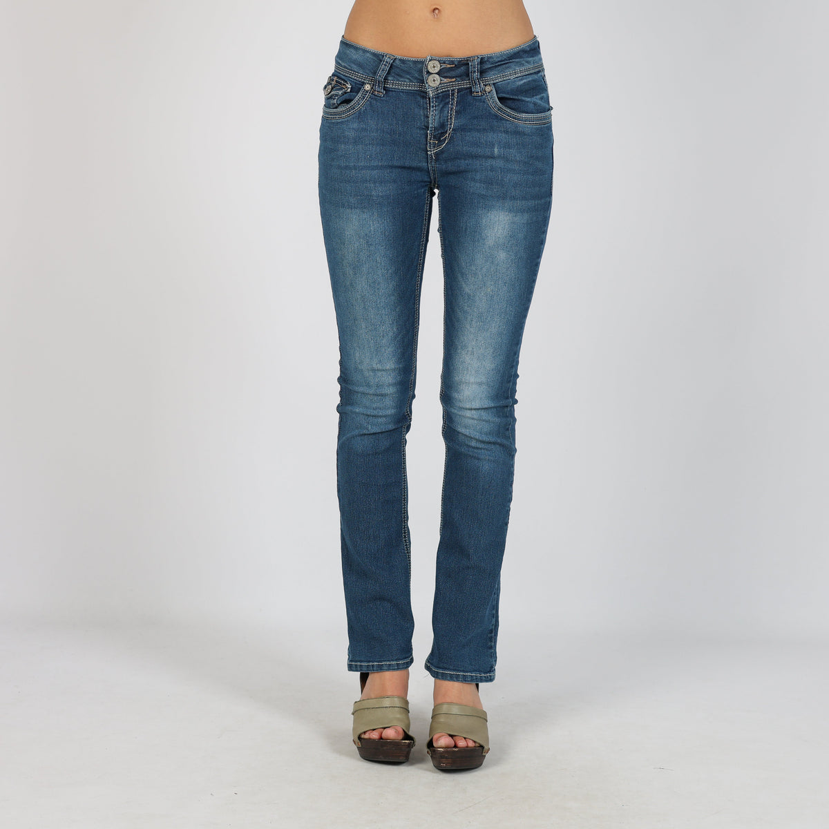 Blue Y2K Straight Jeans (XS)