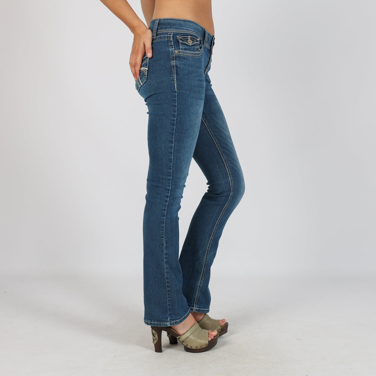 Blue Y2K Straight Jeans (XS)