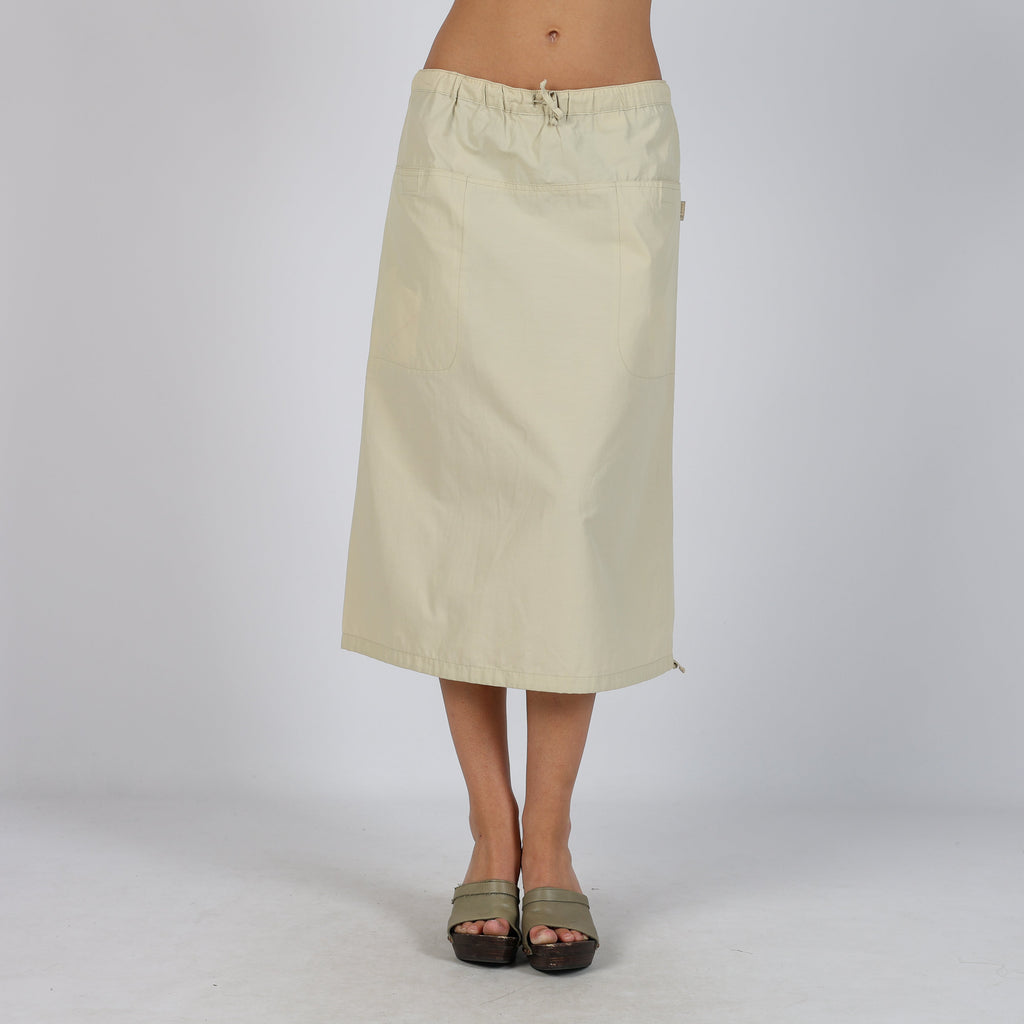 Beige Y2K Woven Maxi Skirt Cargo (S)