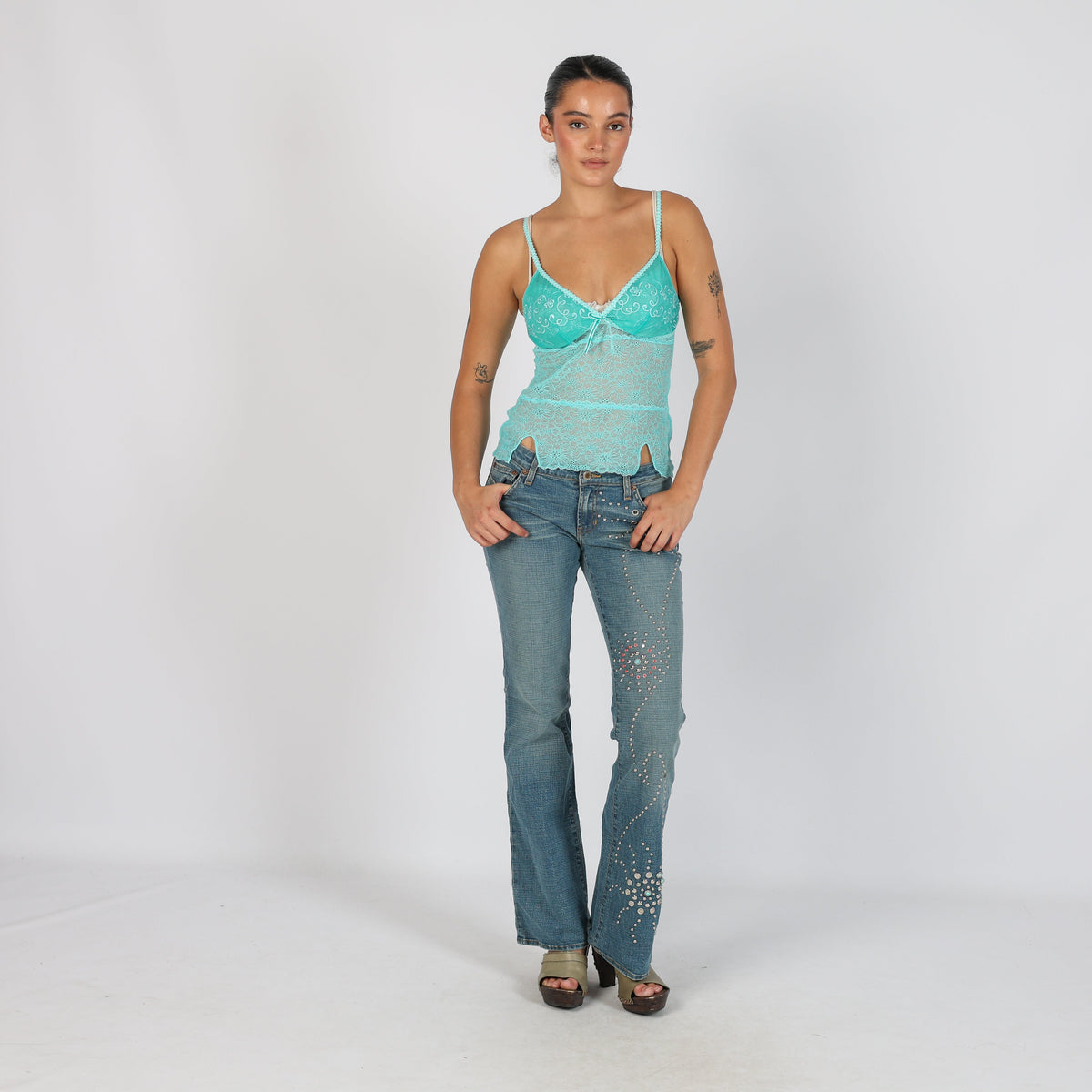 Blue Y2K Bootcut Jeans (XS)