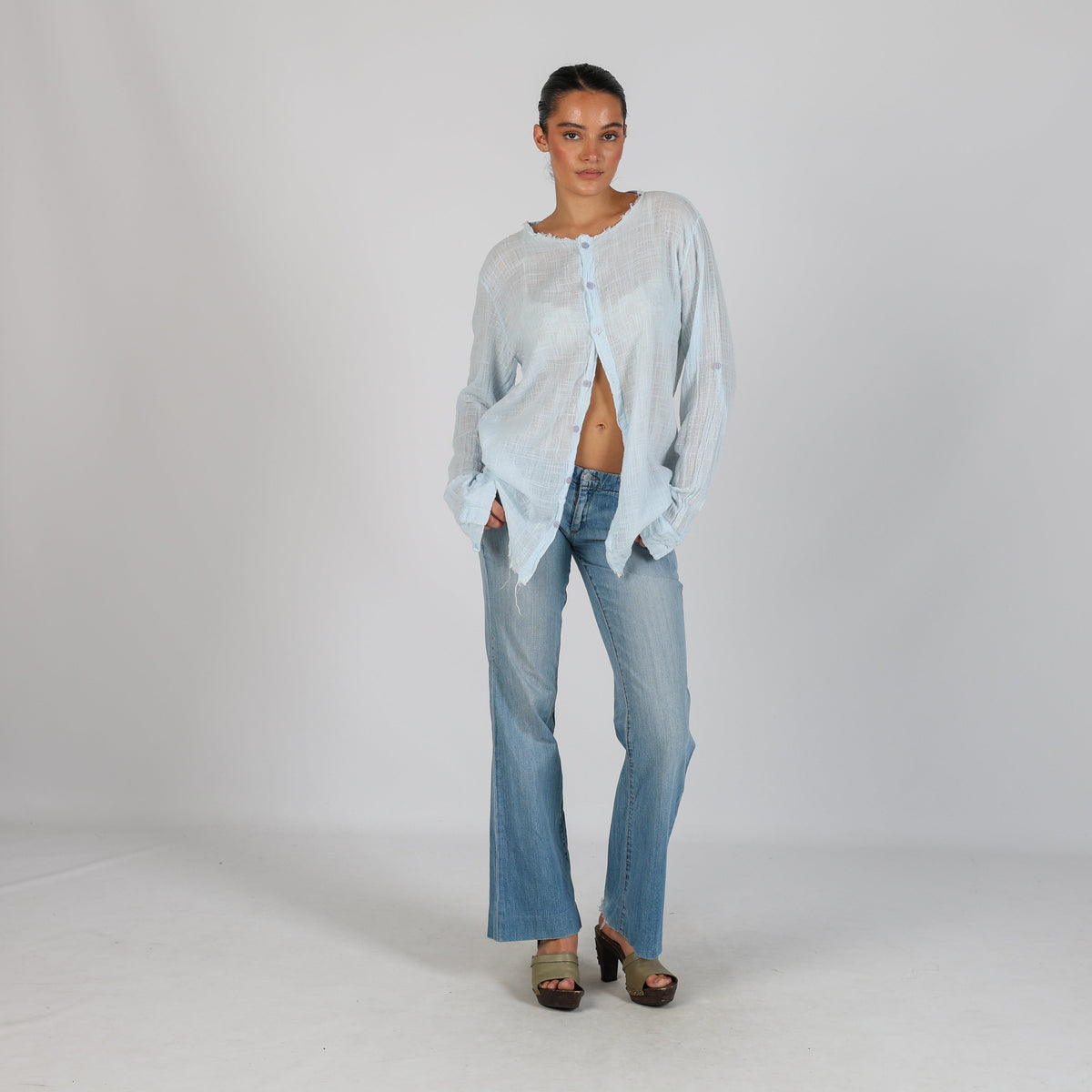 Light Blue Y2K Miss Sixty Bootcut Jeans (XS)