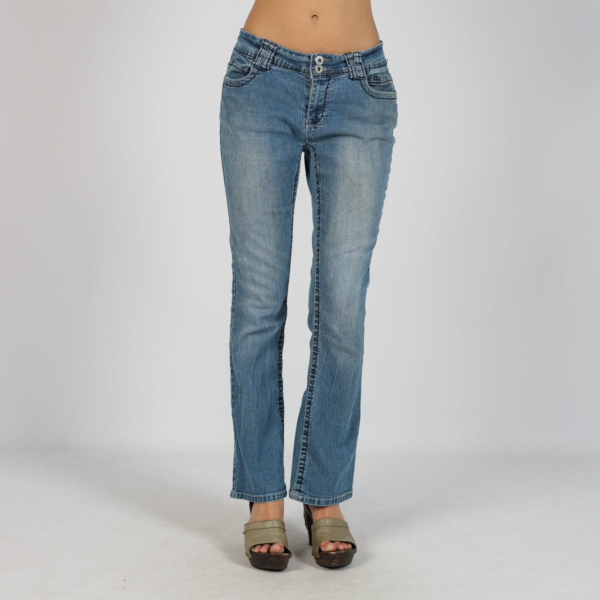 Light Blue Y2K Straight Jeans (XS)