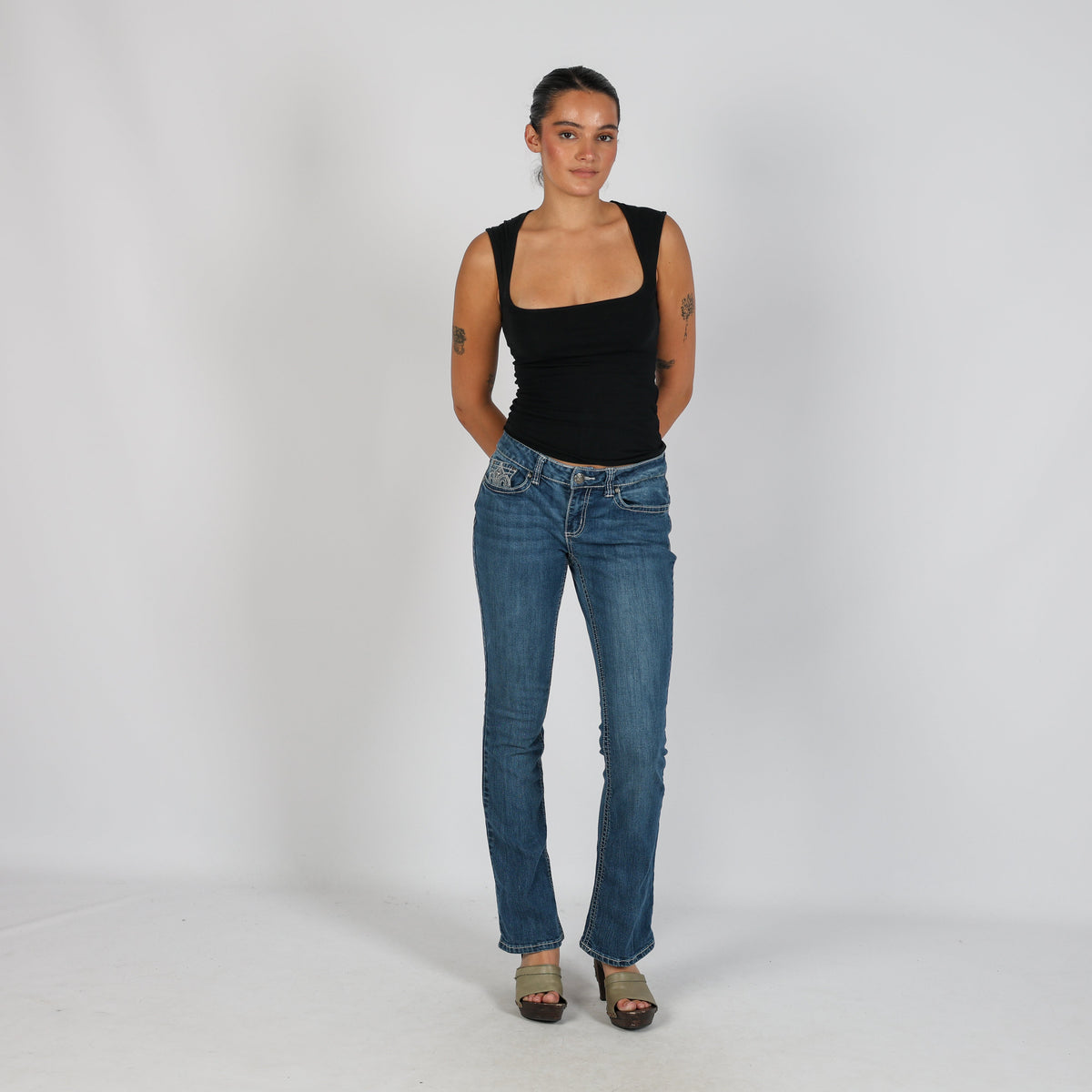 Blue Y2K Straight Jeans (XS)
